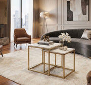 Dallas Nest of 2 Tables Marble/Gold Effect