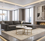 Dallas Round Coffee Table Set Marble/Gold Effect
