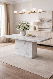 MB White Marble Dining Table 1.5m
