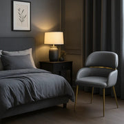 Madrid Grey Chair with Gold Legs
