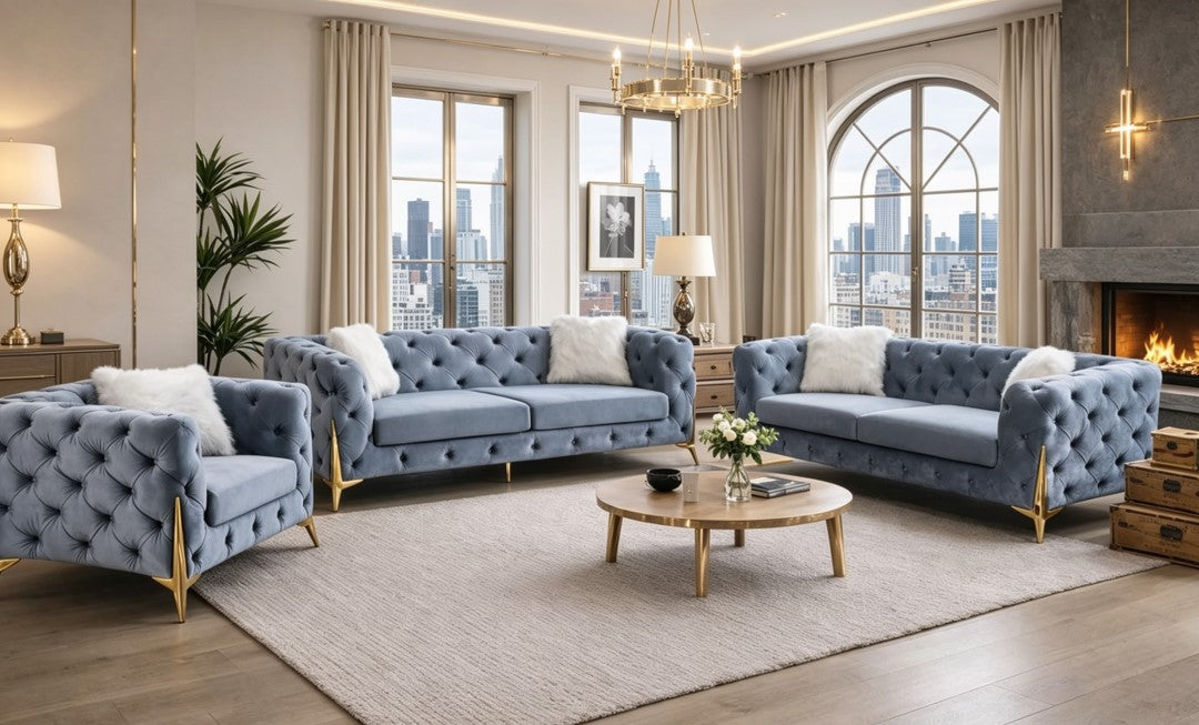 Paris Grey Shimmer 3 Seater Sofa