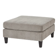 Vesper Luxury Taupe Fabric Ottoman Foot Stool