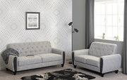 Chester Fabric Grey Sofas 3 + 2 Seaters Sofa set