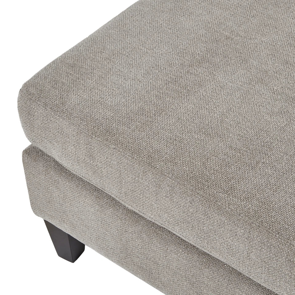Vesper Luxury Taupe Fabric Ottoman Foot Stool